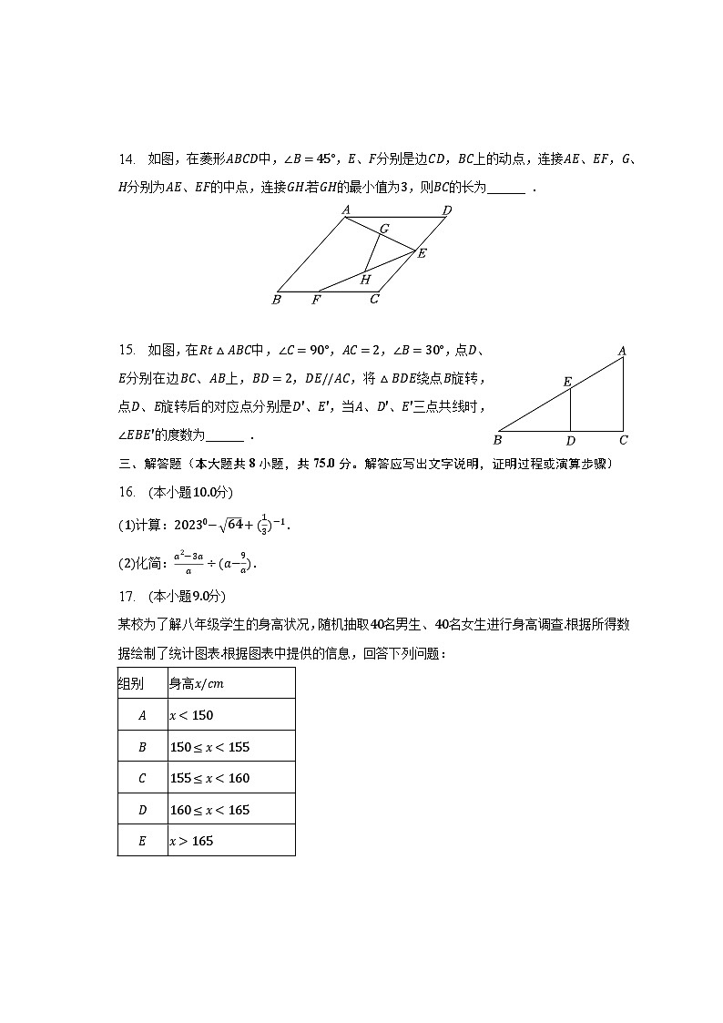 2023年河南省南阳市新野县中考数学一模试卷（含解析）第3页