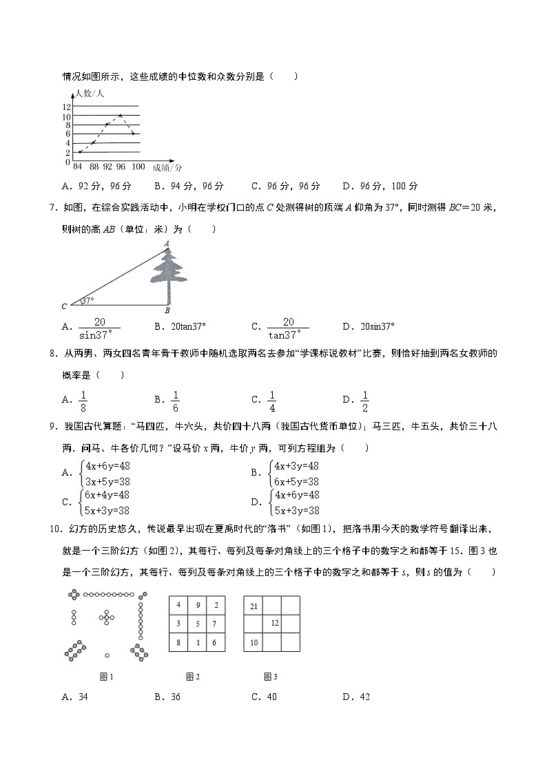 数学（湖南长沙卷）-【试题猜想】2023年中考考前最后一卷（考试版+答题卡+全解全析+参考答案）02