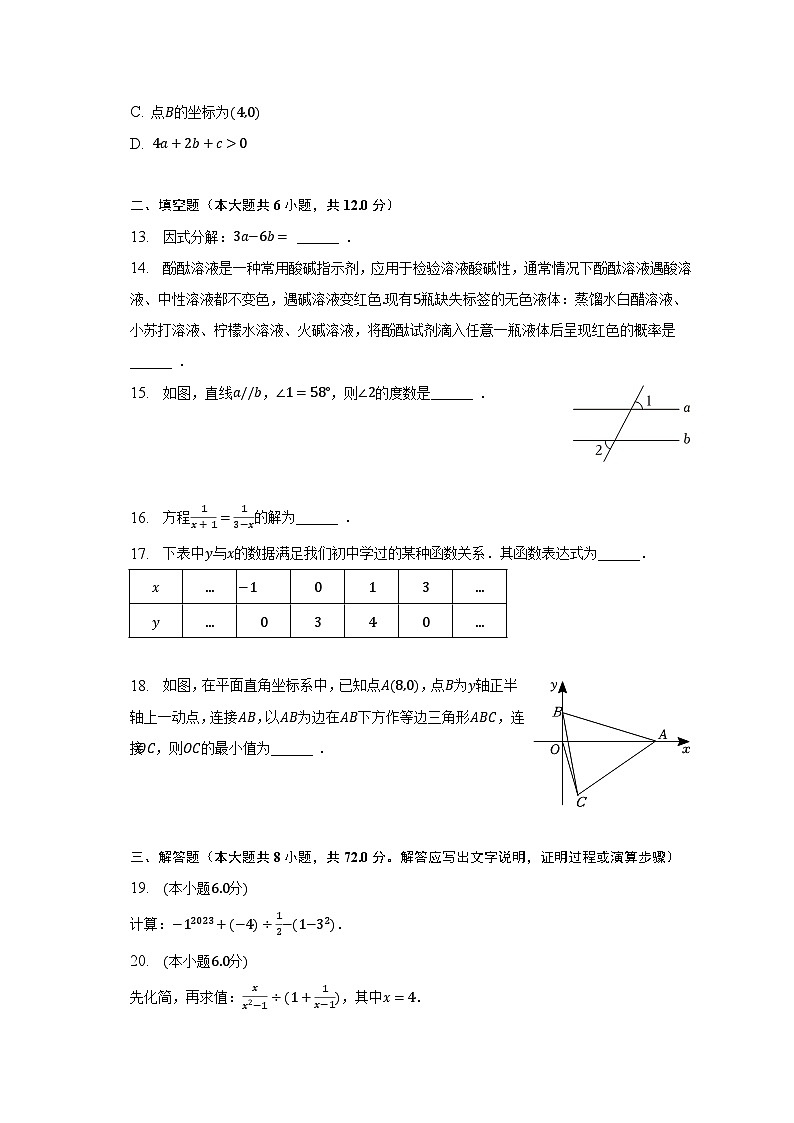 2023年广西南宁市武鸣区中考数学二模试卷（含解析）03