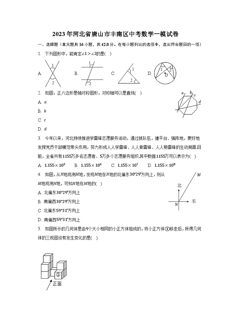 2023年河北省唐山市丰南区中考数学一模试卷01