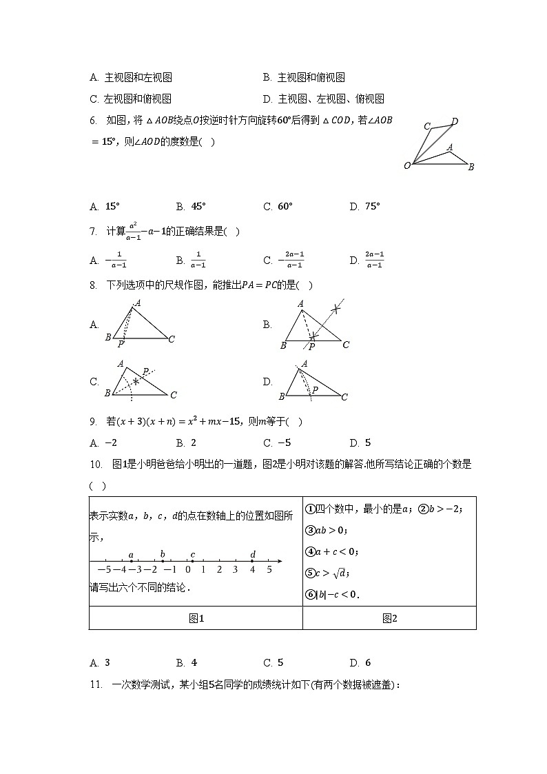 2023年河北省唐山市丰南区中考数学一模试卷02