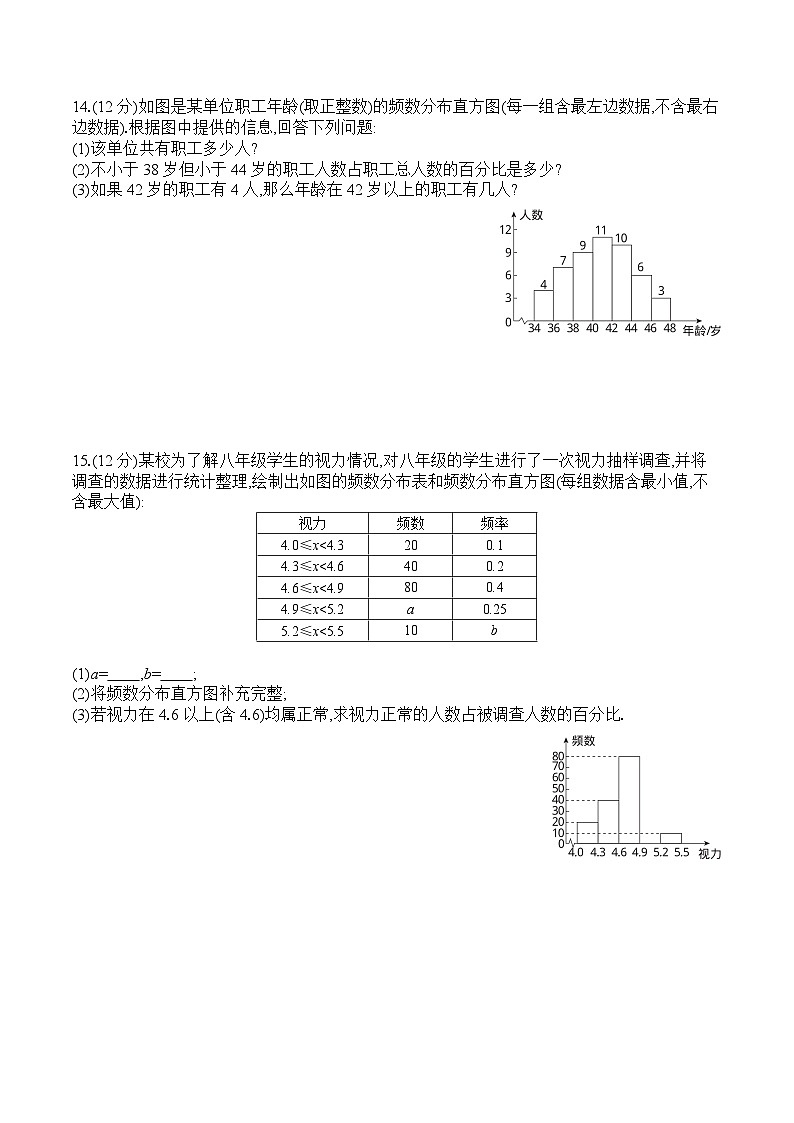 人教版数学七年级下册阶段测试8(10.1~10.2)第3页