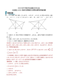 2023年中考数学压轴题专项训练 压轴题13以三角形为背景的几何类比探究压轴问题（试题+答案）