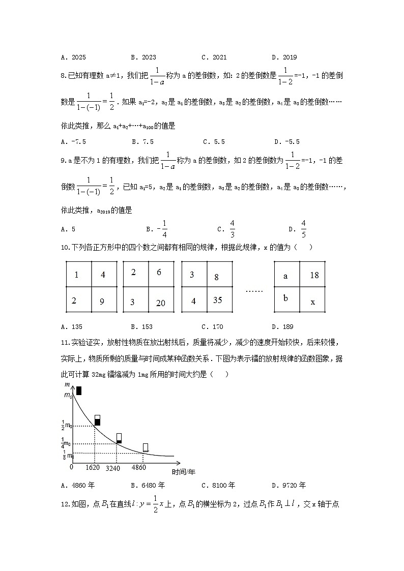 题型二 规律探索 类型一 数式规律（专题训练）-中考数学二轮复习讲练测（全国通用）02
