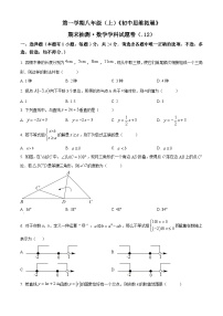 精品解析：浙江省嘉兴市平湖市八年级上学期期末数学试题