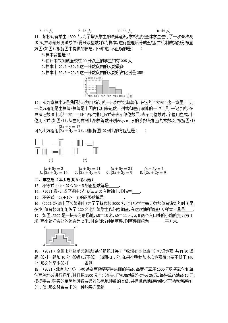 2022-2023学年人教版七年级数学下册期末培优复习题+第2页