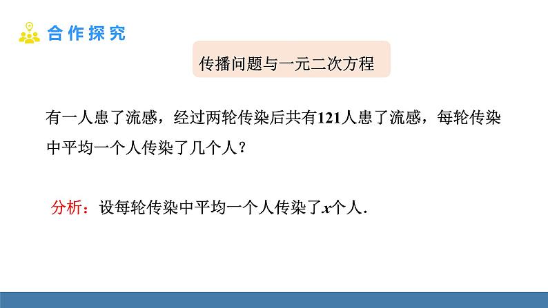 人教版九年级数学上册课件 21.3.1   传播、握手、数字问题04