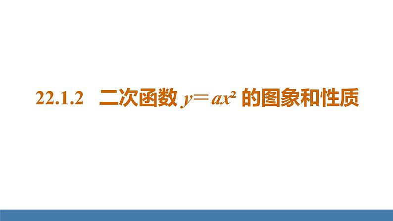 人教版九年级数学上册课件 22.1.2   二次函数y=ax²的图象和性质01