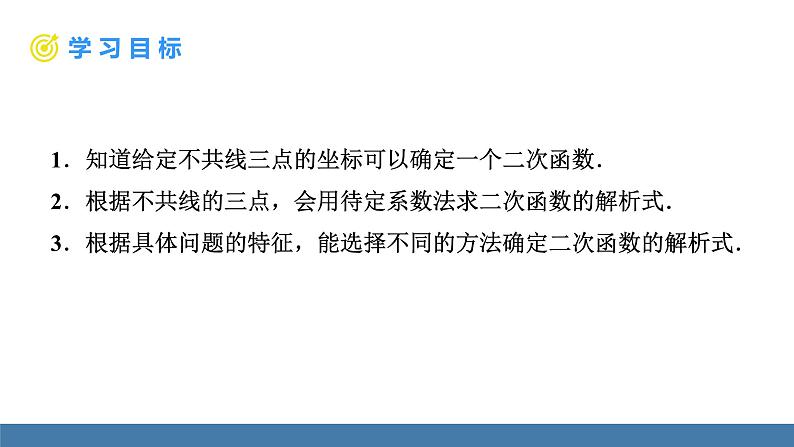 人教版九年级数学上册课件 22.1.4.2   用待定系数法求二次函数的解析式02