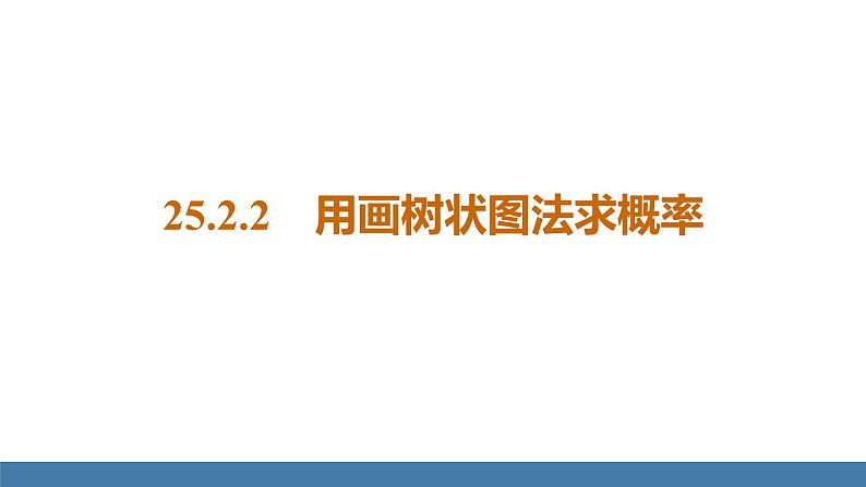 人教版九年级数学上册课件 25.2.2 用画树状图法求概率01