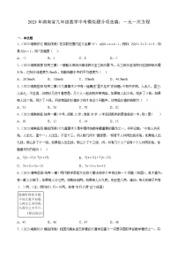 2023年湖南省九年级数学中考模拟题分项选编：一元一次方程