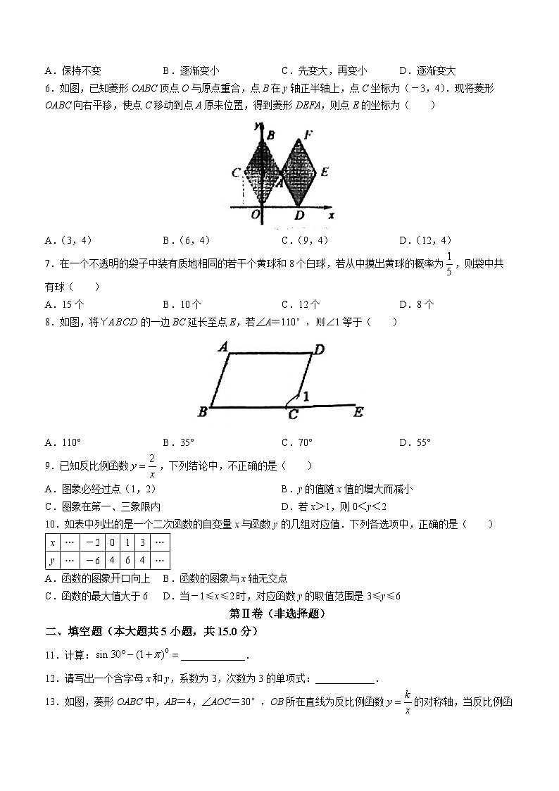 2023年广东省佛山市南海区石门中学三模数学试题(含答案)02