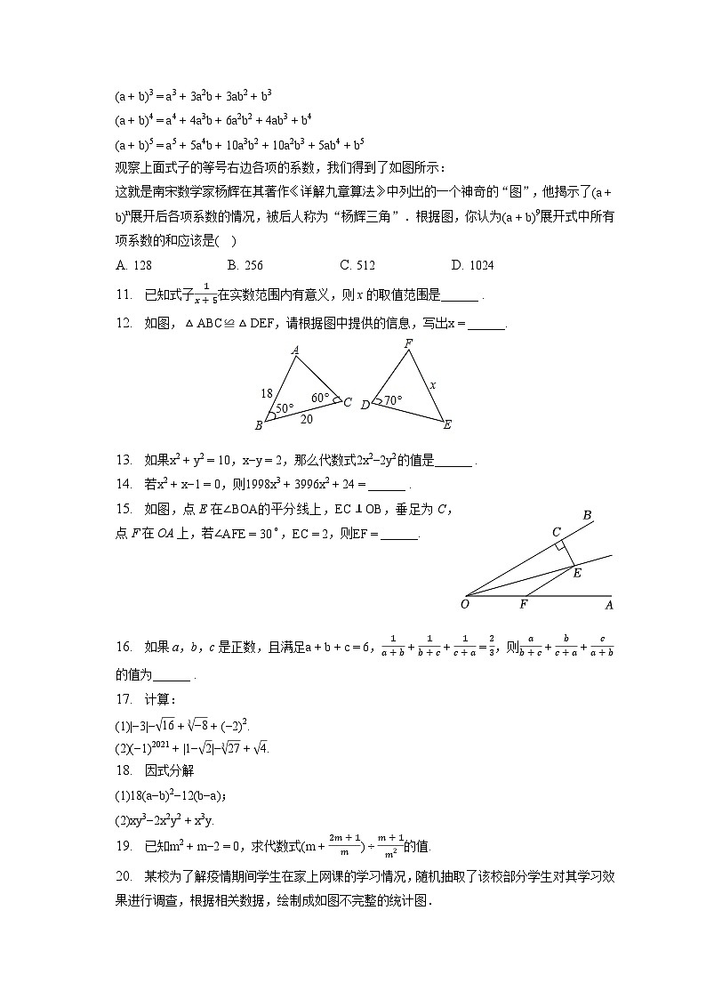 2022-2023学年湖南省长沙一中双语中学八年级（上）期末数学试卷（含解析）03