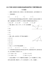 2023年浙江省杭州市西湖区保俶塔实验学校中考数学模拟试卷（5月份）（含解析）