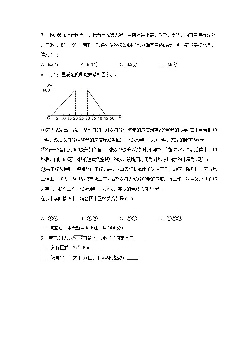 2023年北京市东城区初三(第2次) 模拟考试数学试卷（含解析）第2页