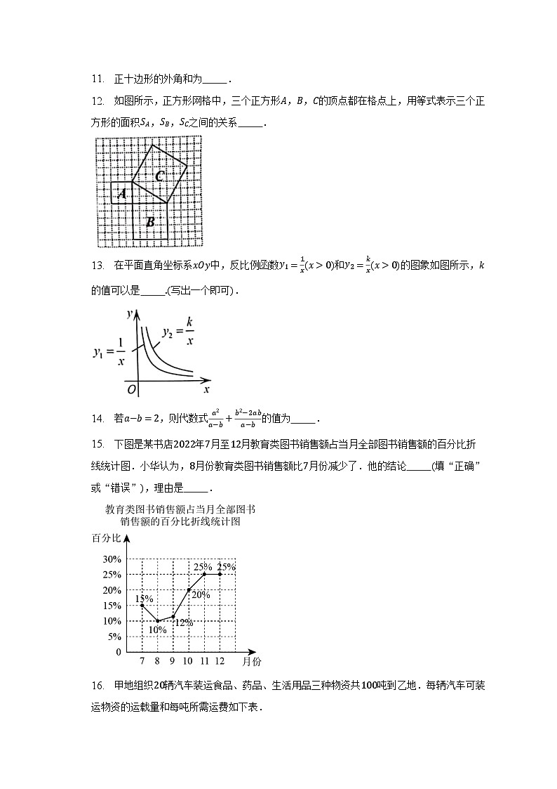 2023年北京市丰台区初三（第2次）模拟考试数学试卷（含解析）第3页