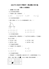 2023年上海市中考数学一模试题分项汇编  专题02  函数概念