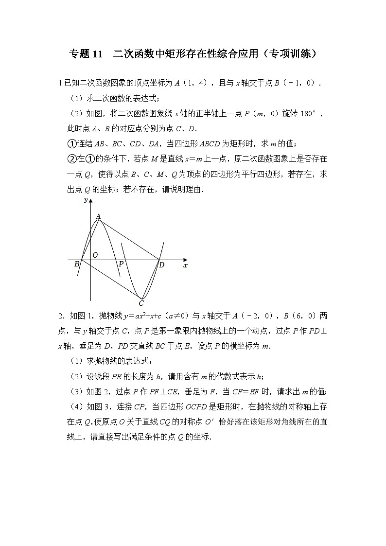 专题11  二次函数中矩形存在性综合应用（专项训练）-备战中考数学《重难点解读•专项训练》（全国通用）01