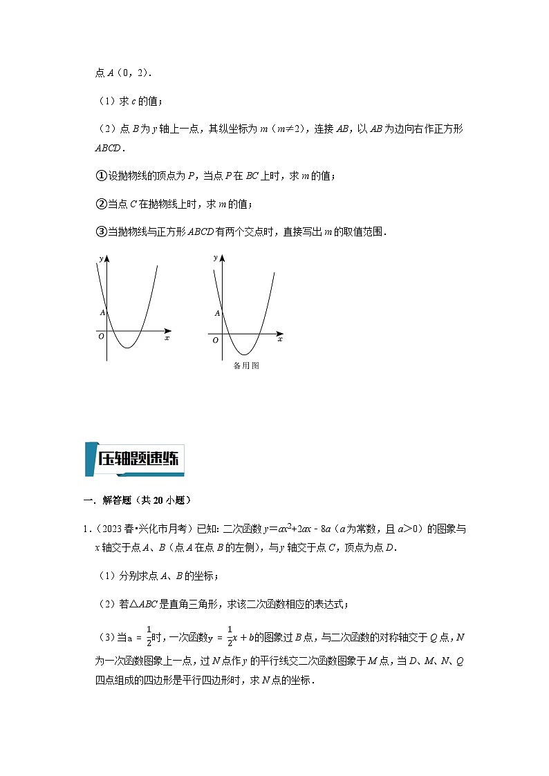 压轴题06二次函数与特殊四边形存在性问题（四大类型）-2023年中考数学压轴题专项训练（全国通用）03
