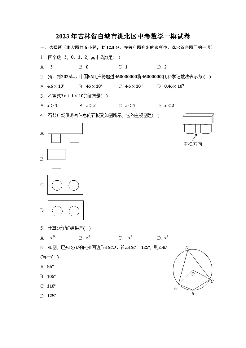 2023年吉林省白城市洮北区中考数学一模试卷（含解析）01