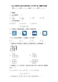 2023年黑龙江省哈尔滨市第十七中学中考三模数学试题（含解析）