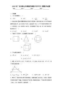 2023年广东省佛山市顺德区德胜中学中考三模数学试题（含解析）