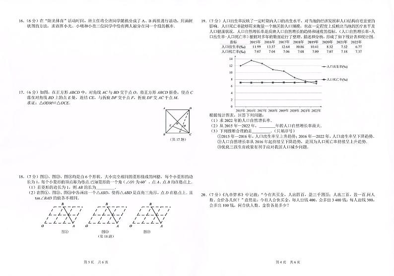 2023年吉林省长春汽车经济开发区毕业班中考模拟综合练习（二）数学02