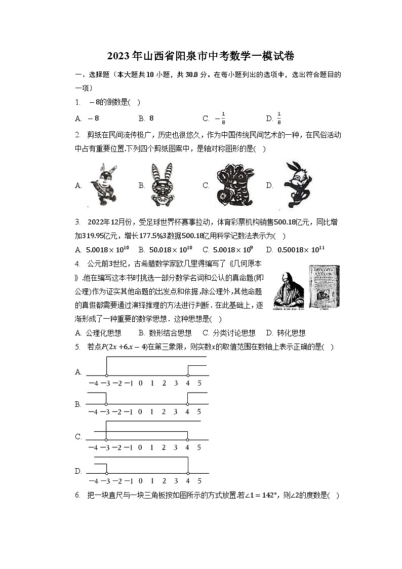 2023年山西省阳泉市中考数学一模试卷01