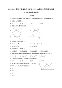 2022-2023学年广东省清远市清新二中、山塘初中等五校七年级（下）期中数学试卷（含解析）