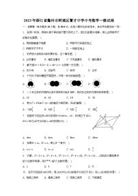 2023年浙江省衢州市柯城区菁才中学中考数学一模试卷(含解析）