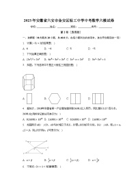 2023年安徽省六安市金安区轻工中学中考数学六模试卷（含解析）