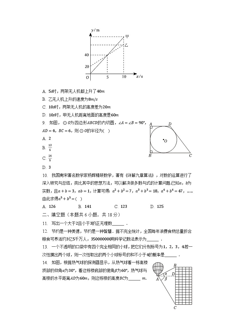 2023年湖北省武汉市江岸区中考数学一模试卷+02