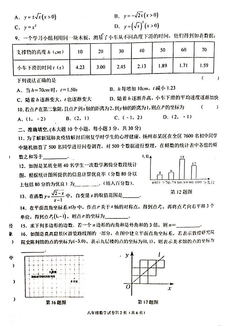 河北省沧州市任丘市2021-2022学年八年级下学期期末考试数学试题02