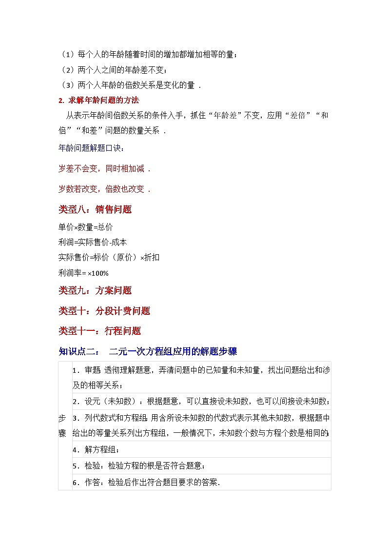专题2.3 二元一次方程组的应用（知识解读）-七年级数学下册《同步考点解读•专题训练》（浙教版）02