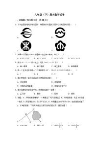 湘教版八年级下学期期末数学试卷---含答案