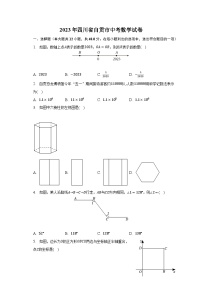 2023年四川省自贡市中考数学试卷及答案解析