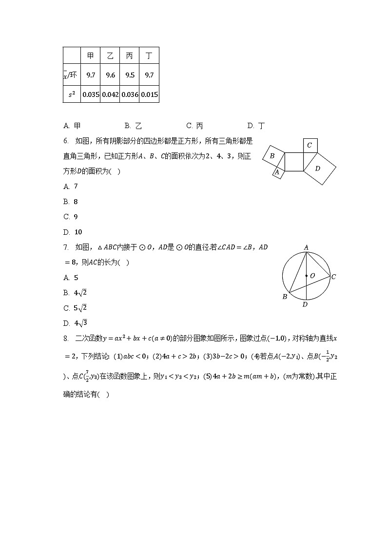 2023年湖北省黄冈市中考数学适应性试卷（一）（含解析）02