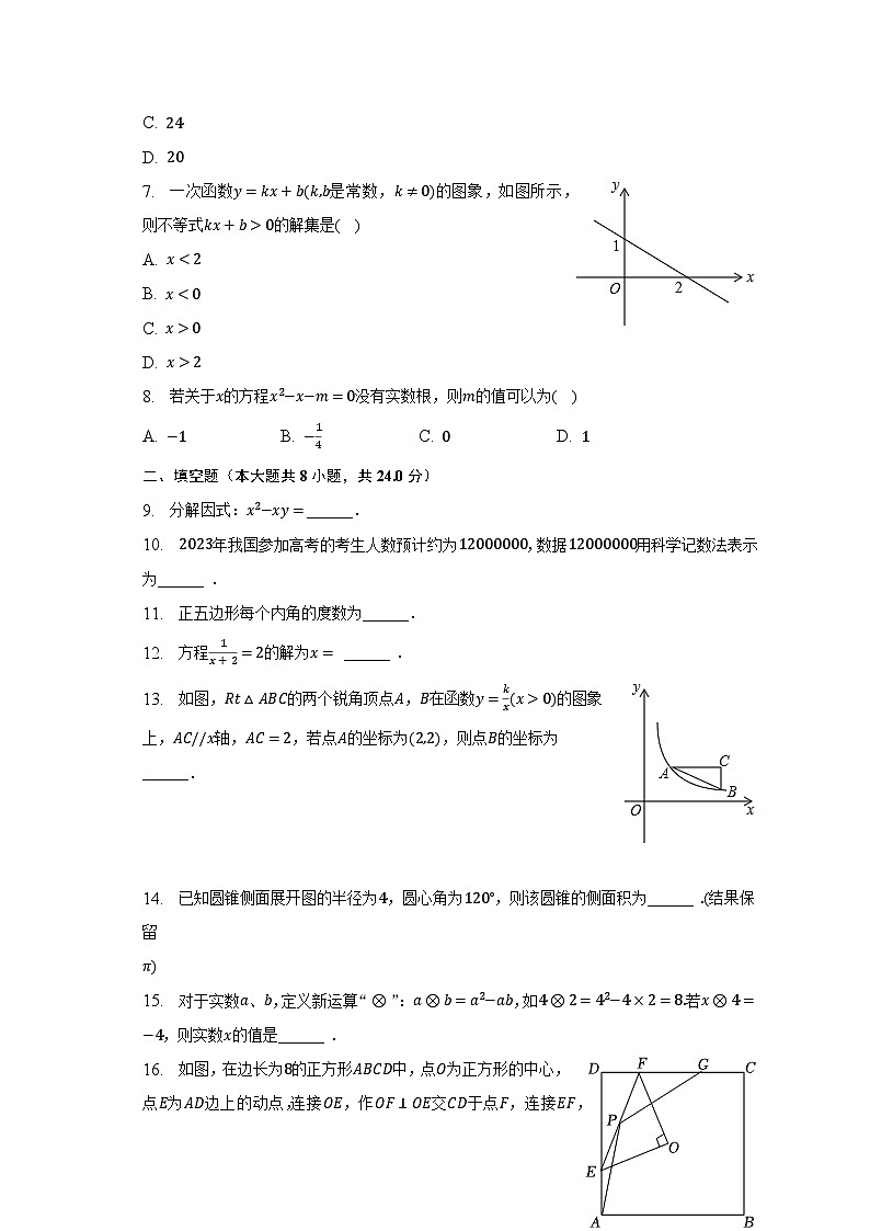 2023年江苏省淮安市清江浦区淮阴中学集团校中考数学一模试卷（含解析）02