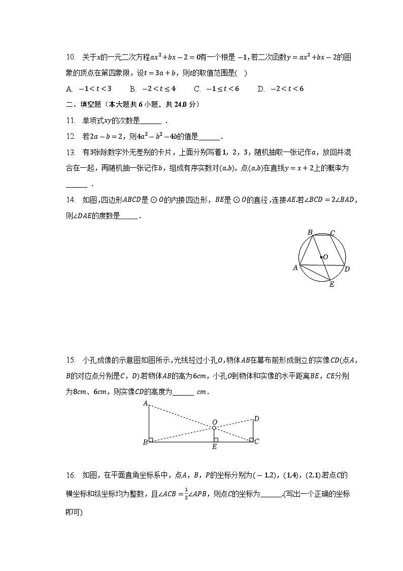 2023年福建省福州市鼓楼区闽江学院附中中考数学适应性试卷（5月份(含答案)03