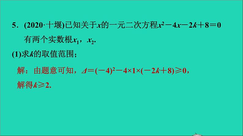 第21章 一元二次方程 素养训练4 一元二次方程中常见的八种易错易混问题归类人教版课件PPT07