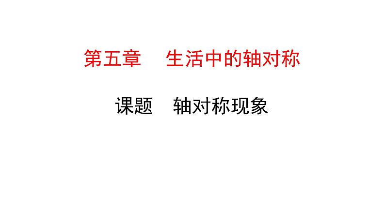 初中数学北师版七年级下册教学课件 第5章  生活中的轴对称 1课题　轴对称现象第1页