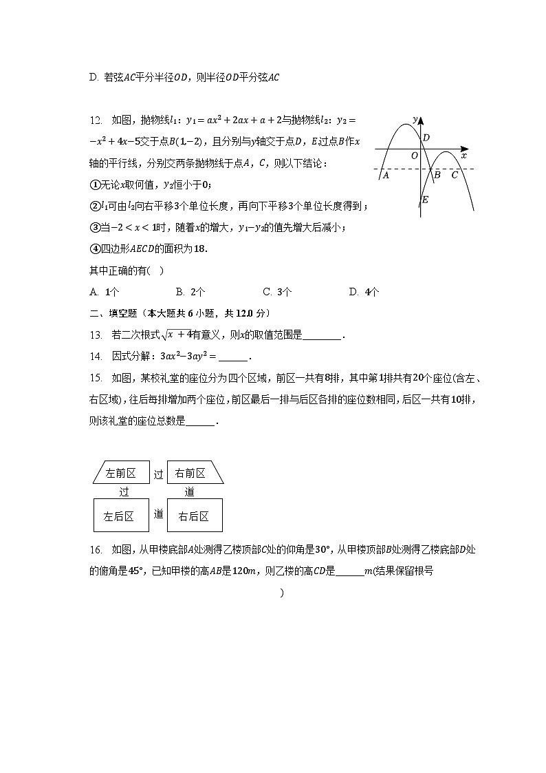 2022-2023学年广西玉林市博白县博学中学九年级（下）月考数学试卷（3月份）（含解析）03