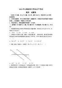 2023年云南省中考数学真题(无答案)