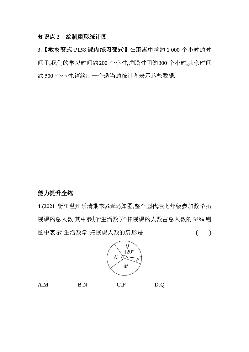 6.3 扇形统计图 浙教版数学七年级下册同步练习(含解析)第2页