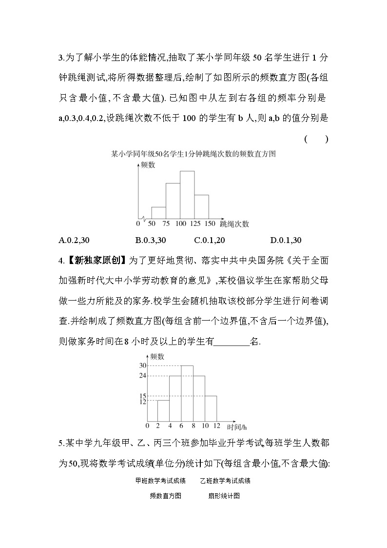 6.5 频数直方图 浙教版数学七年级下册同步练习(含解析)02