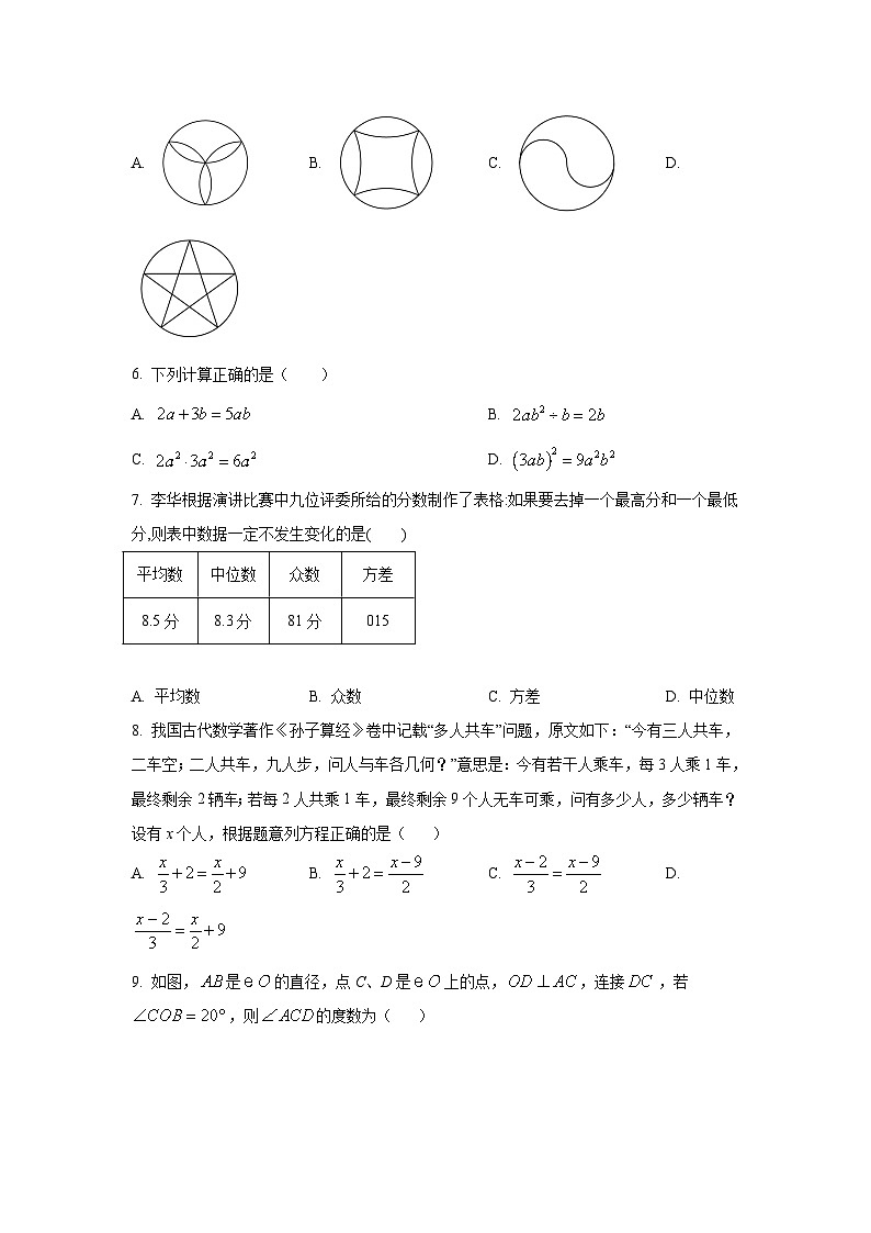 福建省厦门市双十中学2023届九年级下学期期中数学试卷(含解析)02