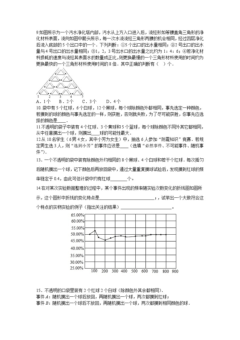 北师版初中数学七年级下册 第六章 概率初步 周周测402