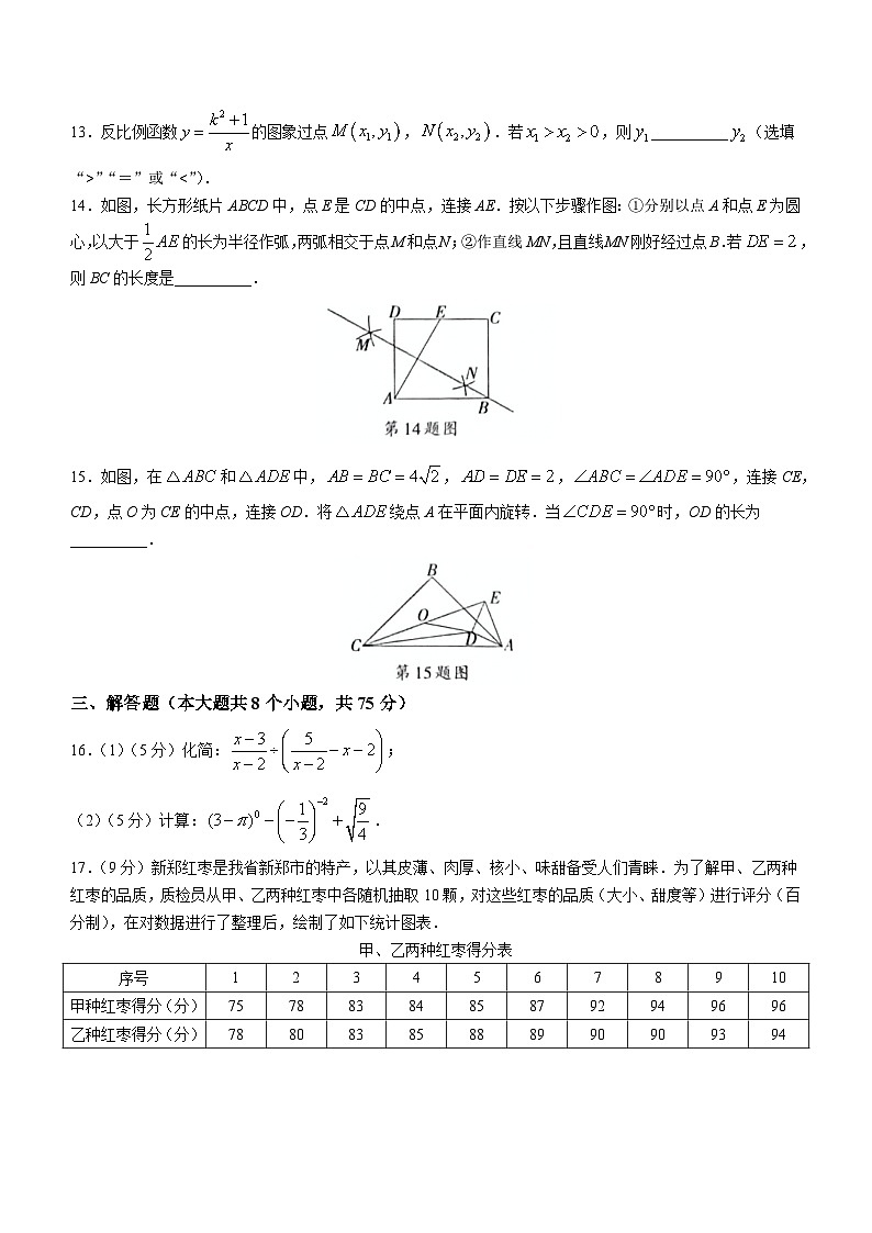2023年河南省洛阳市宜阳县中考三模数学试题（含答案）03