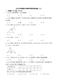 2023年河南省中考数学考前热身训练（二）（含答案）