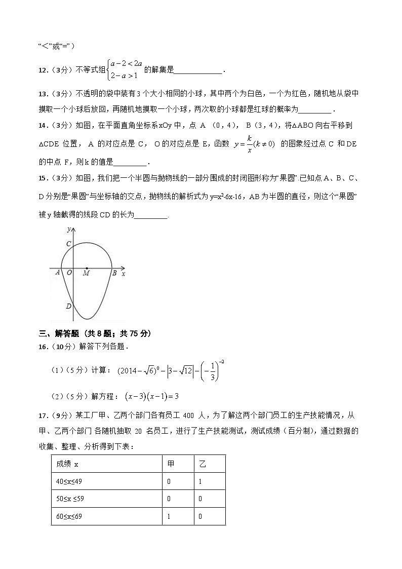 2023年河南省中考数学考前热身训练（一）（含答案）03